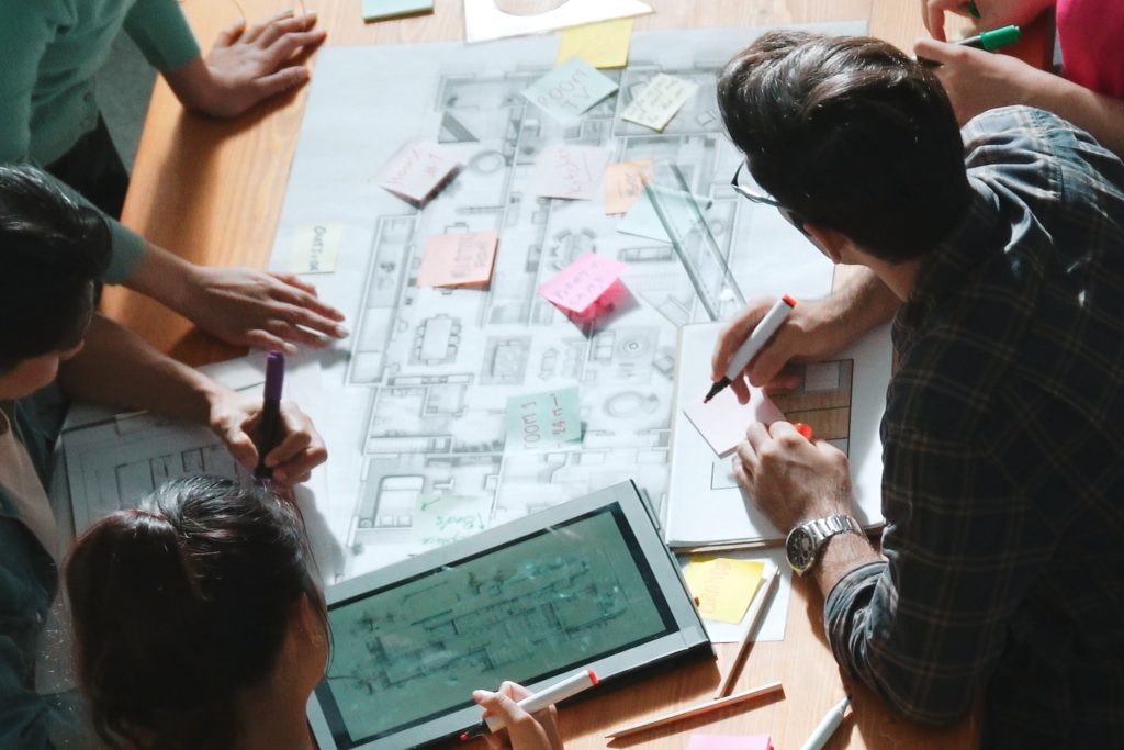 Property developer team working