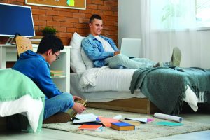 Students doing homework